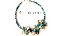 chokers necklaces glass beads flowers shells