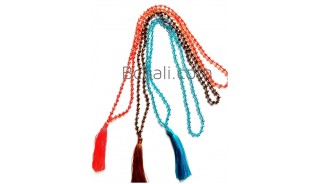necklaces tassels glass beads crystal long seeds 