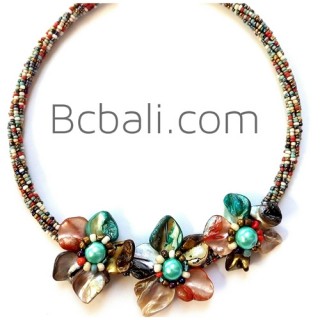 seashells necklaces flowers chokers beads glass