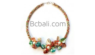 seashells necklaces flowers pendants chokers beads 