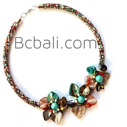 seashells necklaces flowers chokers beads glass seashells necklaces