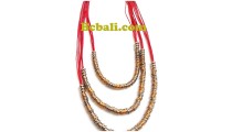 strings leather layer steels charms necklaces