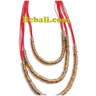 strings leather layer steels charms necklaces