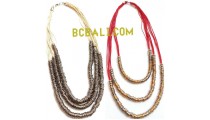 strings leather seeds steels charms necklaces