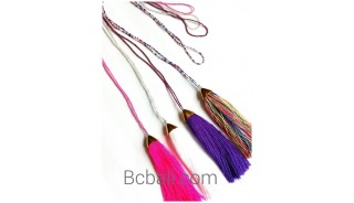 tassel necklaces long layer small beads woman 