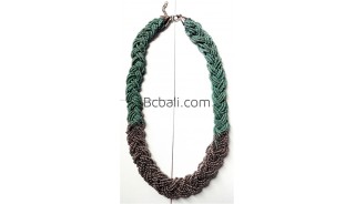 turquoise bead necklace multiple strand wrap two color