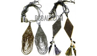 4 designs crystal beaded miyuki pendant necklaces