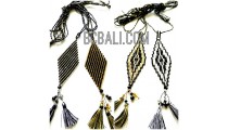 4 designs crystal beads miyuki pendant necklaces tassels