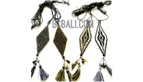 4 designs crystal beads miyuki pendant necklaces tassels