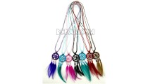 necklaces dream catcher pendant feather strings