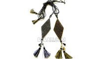 two necklaces pendants tassel beads miyuki crystal