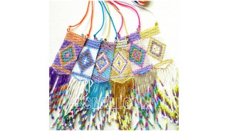 6colors pendant necklace crystal bead miyuki designs bali