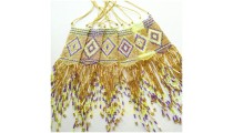 golden crystal beads miyuki necklace sequare