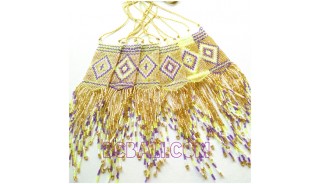 golden crystal beads miyuki necklace sequare