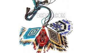 necklaces pendant glass beads miyuki piramid design