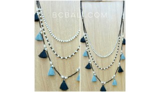 bali tassels multiple pendant charms necklaces design