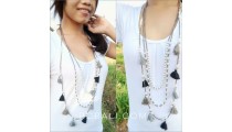 balinese tassels necklaces design multiple charms