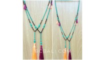 beads turquoise stones tassels necklace fashion 