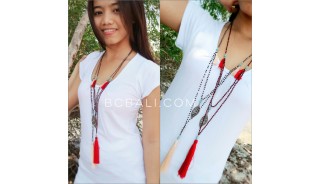 crystal beads charms necklace tassels pendants