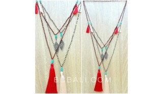 crystal beads charms necklace tassels pendants