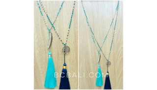 crystal small beads tassels charms necklaces fashion
