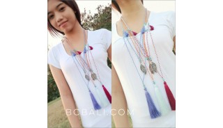 crystal small beads tassels charms necklaces women 