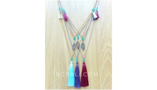crystal small beads tassels charms necklaces women 