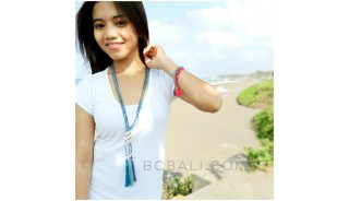 fashion necklaces tassels crystal beads with pearls bali