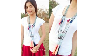 long seeds turquoise beads tassels pendant fashion design