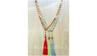 organic rudraksha beads tassel yoga necklace