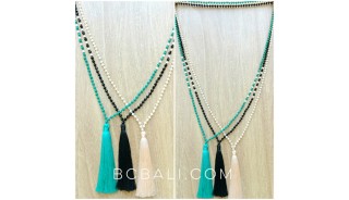 phyrus beads stone tassels necklaces pendants 