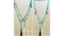 tassels turquoise bead new handmade necklaces