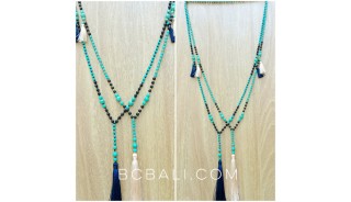 tassels turquoise bead new handmade necklaces