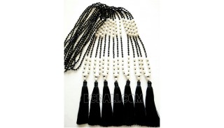 handmade tassels original pearls shells necklace