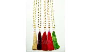 tassels necklaces pearls full strand single