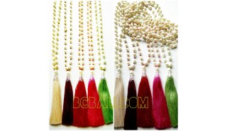 tassels necklaces pearls full strand single