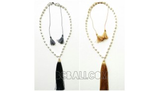 triple tassels necklaces pendant fresh pearls shells