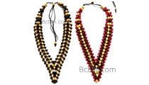 2color shown chokers necklaces wooden beads 