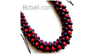 bali chokers wooden seeds beads necklaces