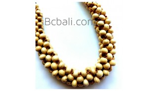 bali solid wood seeds beads choker necklaces