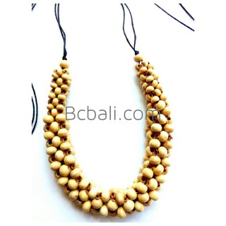 bali solid wood seeds beads choker necklaces