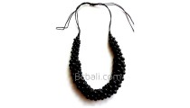 black wooden beaded chokers necklaces 