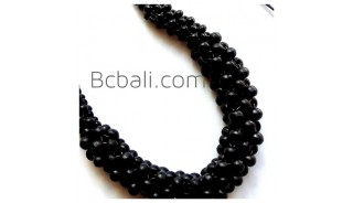 black wooden beaded chokers necklaces 