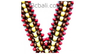 2color shown chokers necklaces wooden beads 