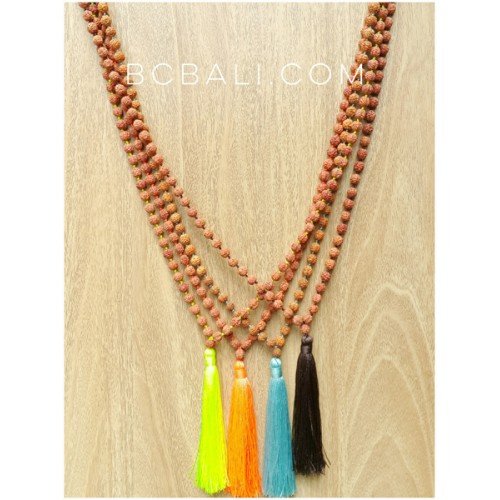 4color mala rudrasca wood necklaces yoga accessories 4color mala