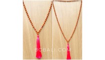 bali tassels necklaces full mala bead natural