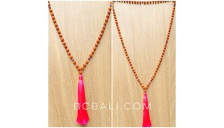 bali tassels necklaces full mala bead natural