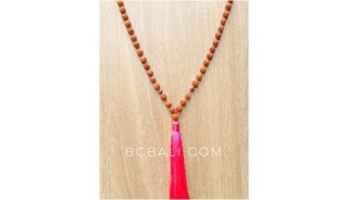 bali tassels necklaces full mala bead natural