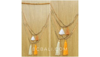 beads necklaces tassels stopper golden silver