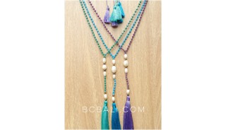 beads stone necklaces tassels fashion with fresh pearls